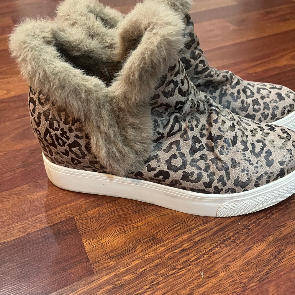 Very G Leopard Print Faux Fur Sneakers
